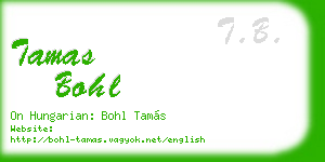 tamas bohl business card