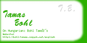 tamas bohl business card